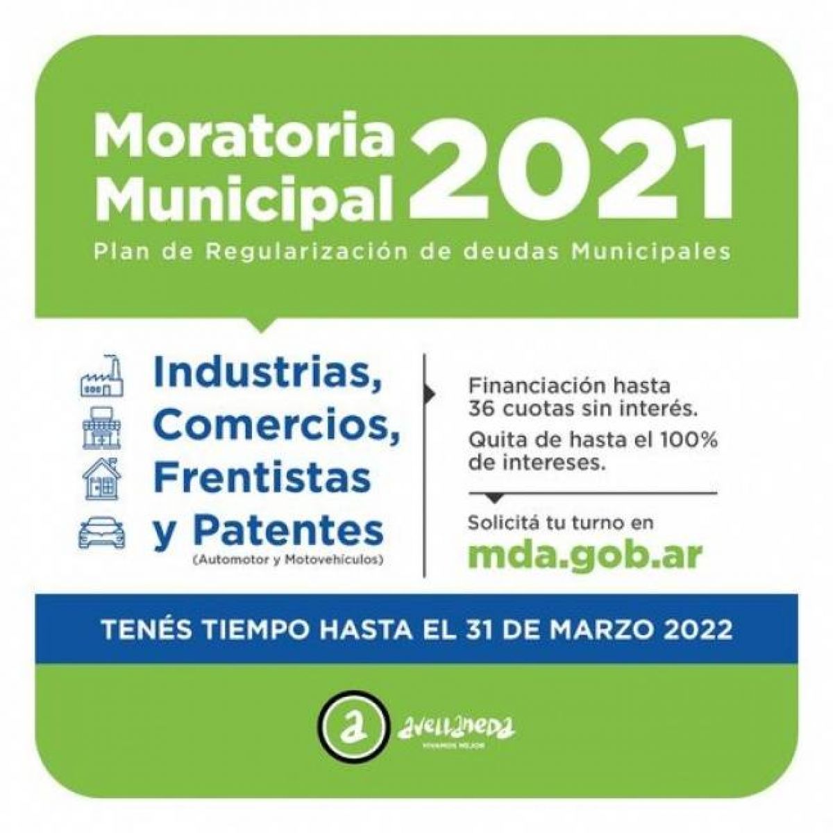 Municipio Avellaneda. @gestion_a. MORATORIA MUNICIPAL 2021.