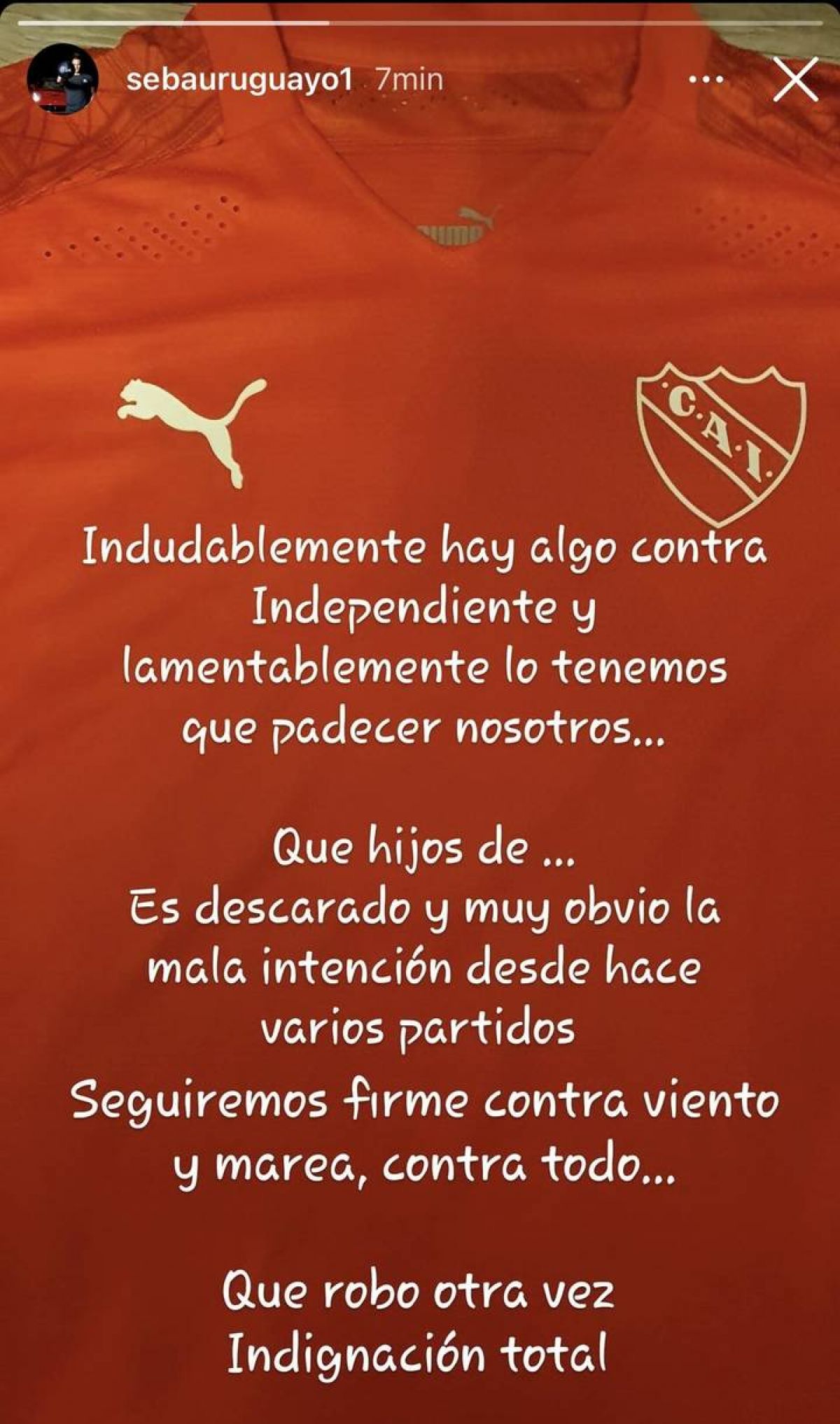 SOSA: "HAY ALGO EN CONTRA DE #INDEPENDIENTE".-