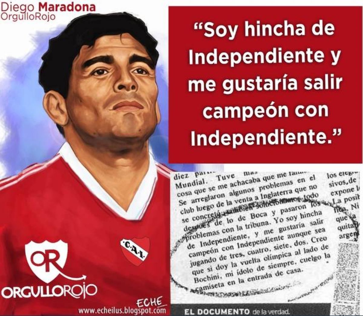 EL GOL DE #MARADONA A #INGLATERRA RESONÓ EN EL "LIBERTADORES DE AMÉRICA" DE #INDEPENDIENTE DE #AVELLANEDA, #ARGENTINA.-