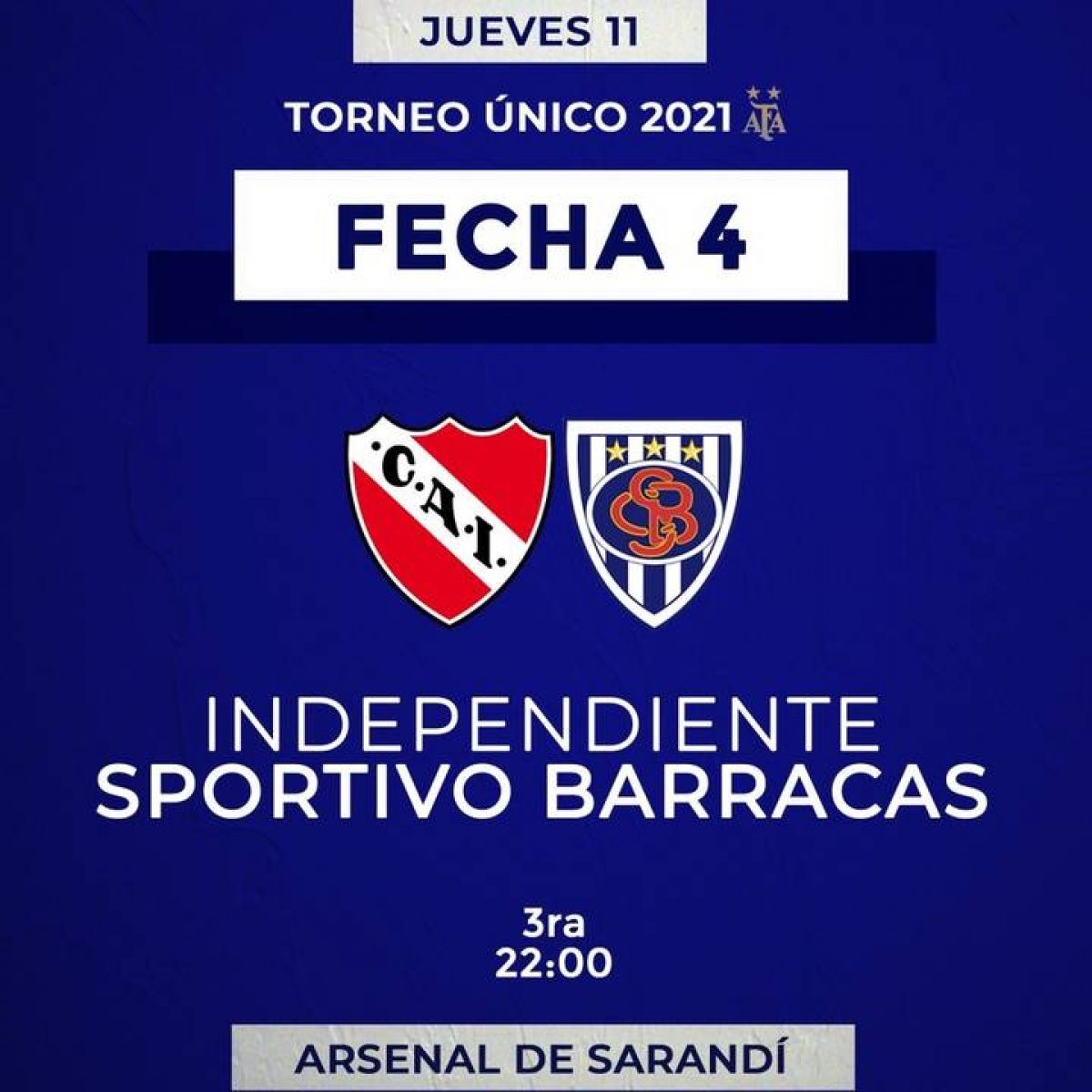 Esta noche, desde las 22, Sportivo Barracas visitará a Independiente en la cancha de Arsenal de Sarandí.