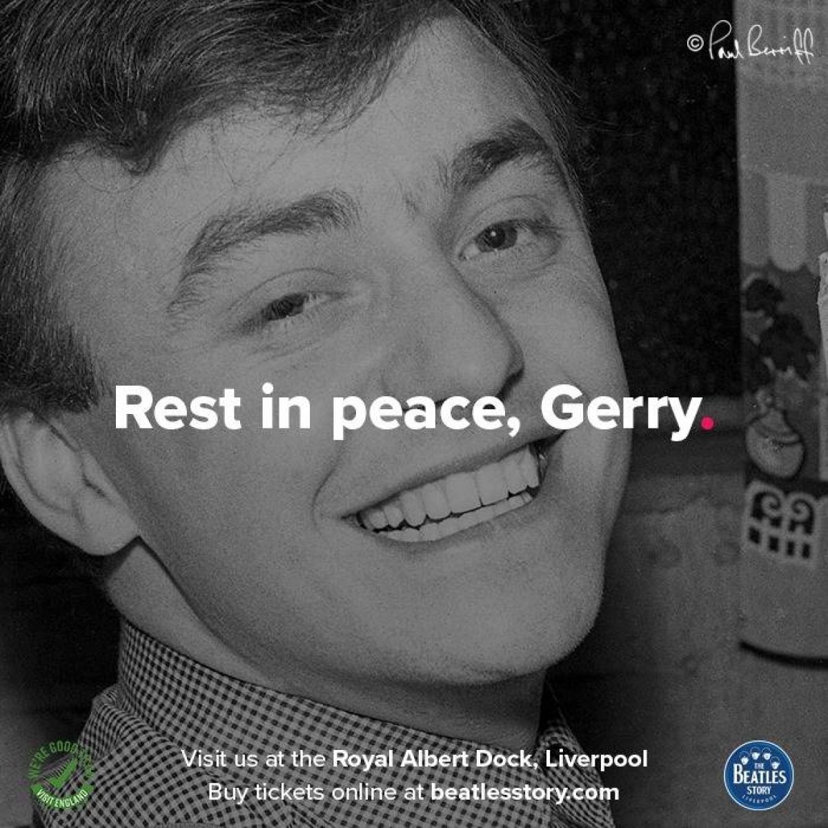 Gentileza: "The Beatles Story". MURIÓ GERRY, EL CANTOR DEL HIMNO DEL #LIVERPOOL...