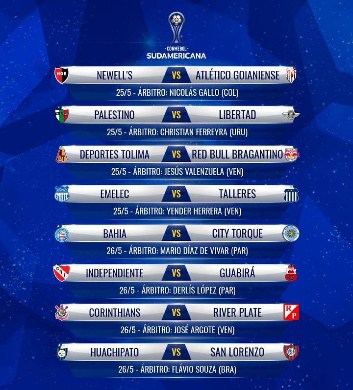 @Mati_Martinez El paraguayo Derlis López será el árbitro de #Independiente vs #Guabira.