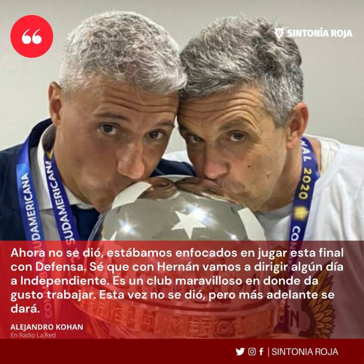 @SintoniaRojaOK El profe Kohan dejó ver su deseo de algún dia volver a trabajar en #Independiente.