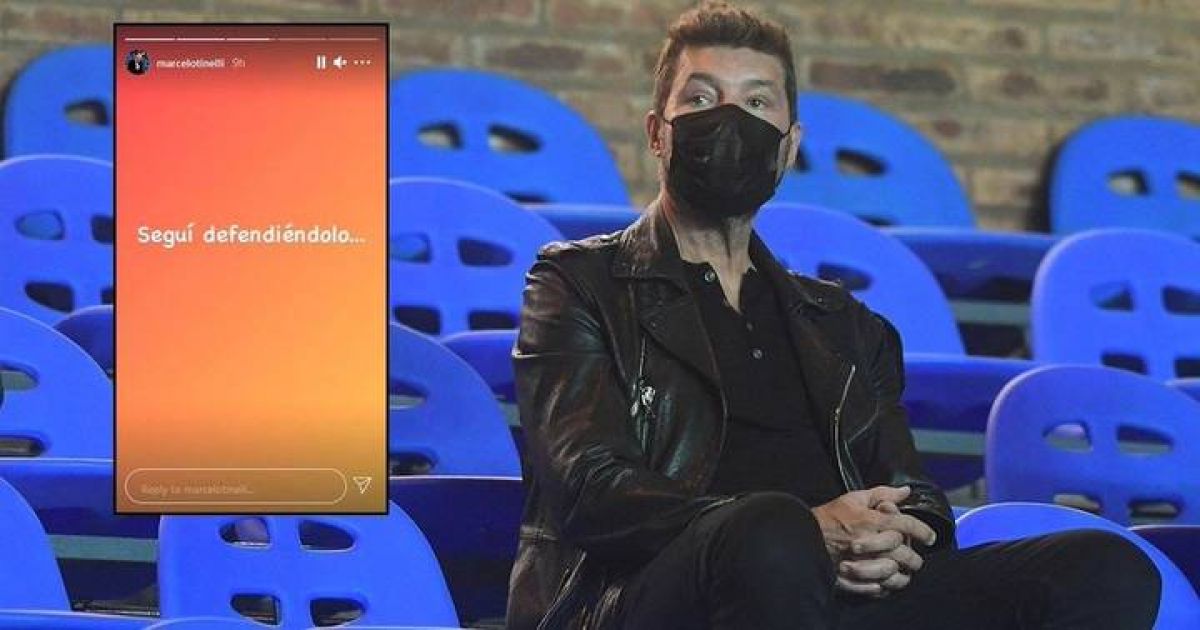 "CLARÍN") La sugestiva publicación de Marcelo Tinelli tras el polémico penal que le dio la victoria a Racing ante Independiente.