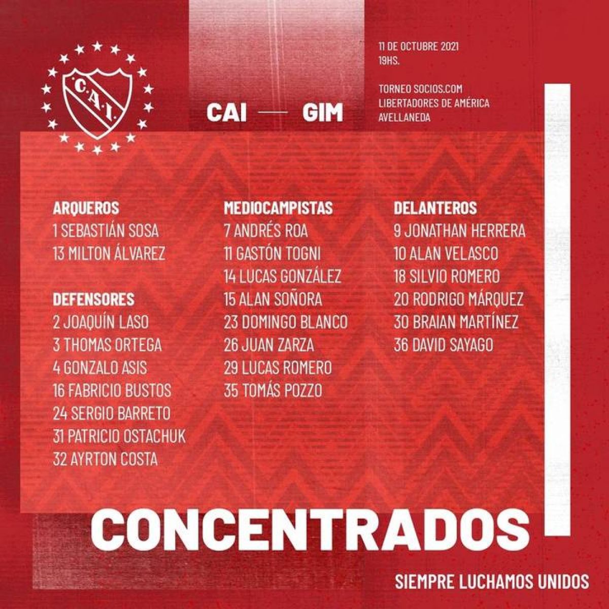 @Independiente Todo listo para jugar en el LdA con nuestra gente .-