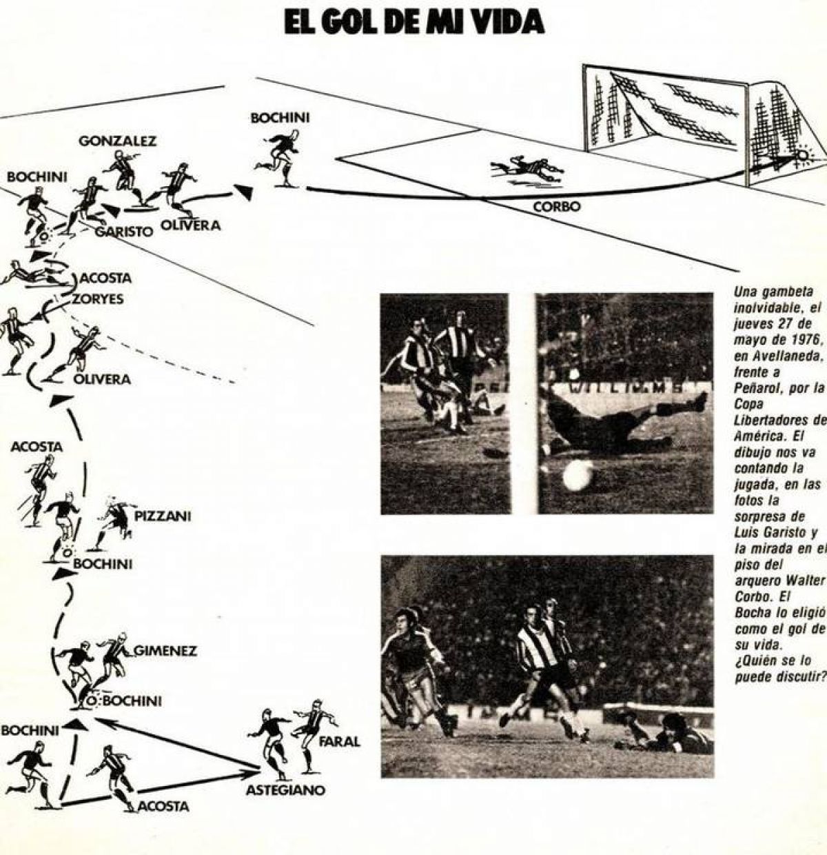 "LA CALDERA DEL DIABLO") @calderadiablo #Independiente: Gol de Bochini a Peñarol (Copa Libertadores 1976).-