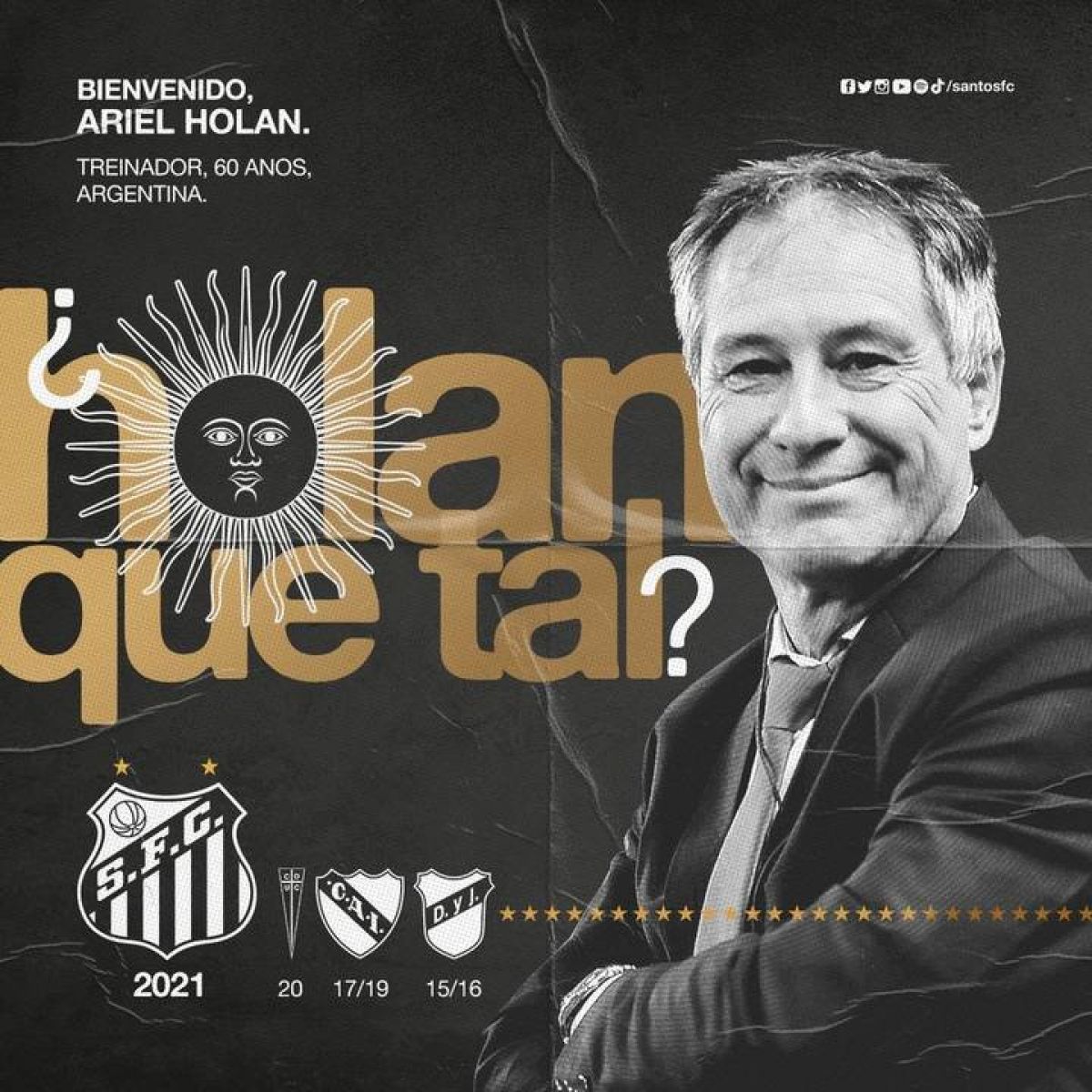 @arielholan_DT Muchas gracias  Muy feliz de este nuevo desafío  @SantosFC