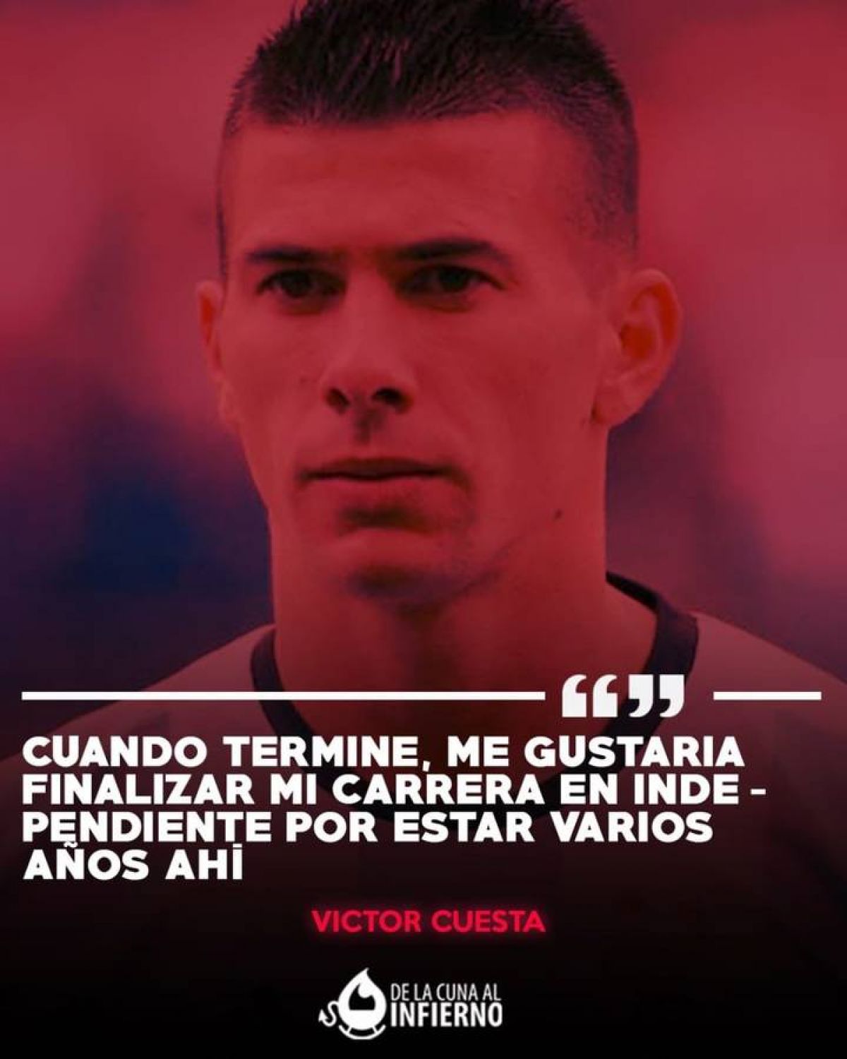 @DeLaCunaAlInf Victor Cuesta, hoy en el Inter de Brasil, mencionó su deseo de volver a #Independiente en el futuro.